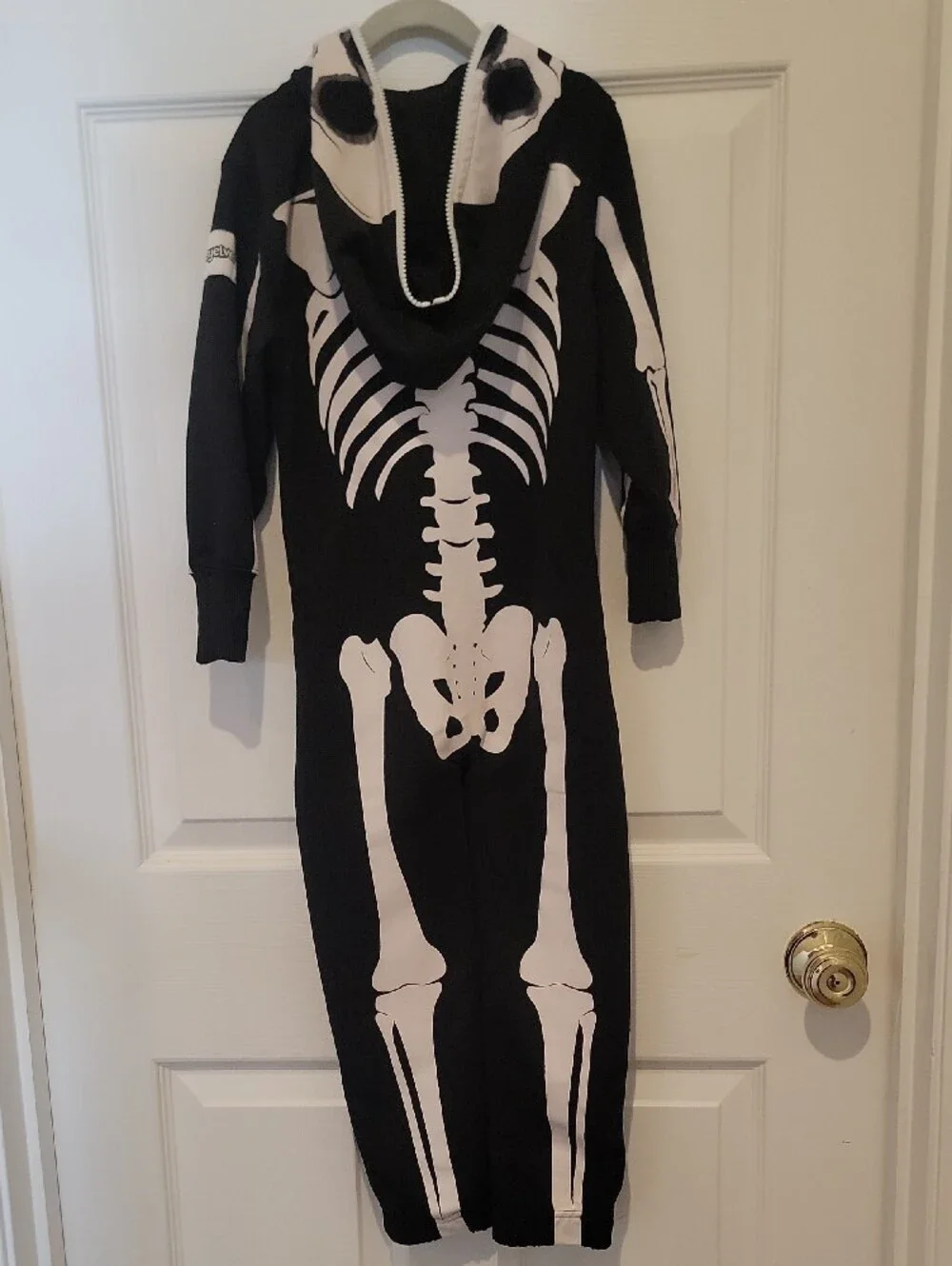 Tipsy Elves Black and White Skull Zip-Up Hoodie